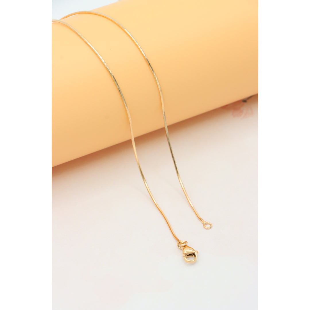 Elegant Minimalist Rose Gold Snake Chain Necklace, XPNL0272 (2028-2)