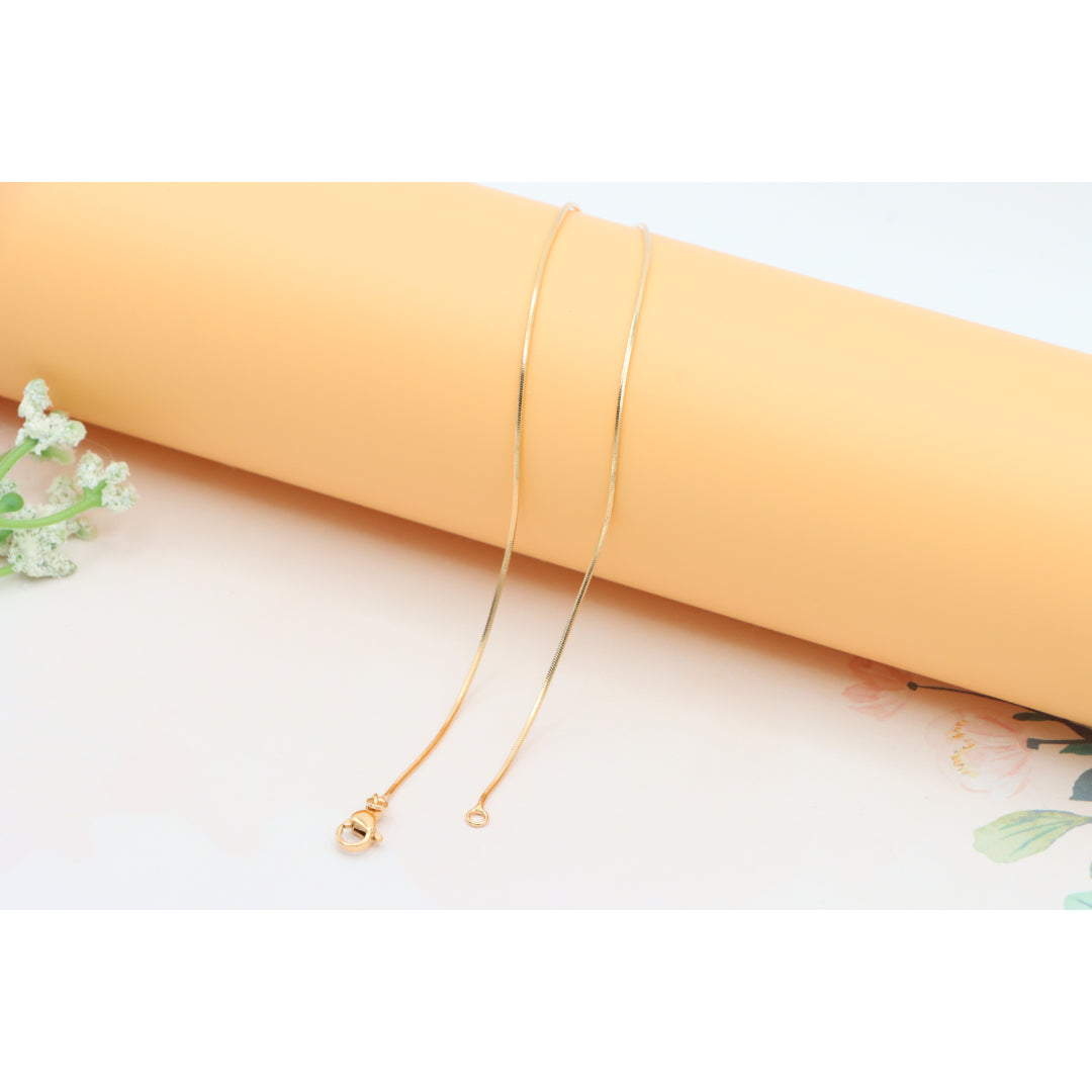 Elegant Minimalist Rose Gold Snake Chain Necklace, XPNL0272 (2028-2)