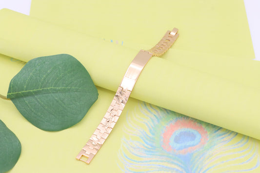 Sleek Rose Gold Plated Bracelet in Polished Bold Panel Design, XPBL1133 (2114-2)