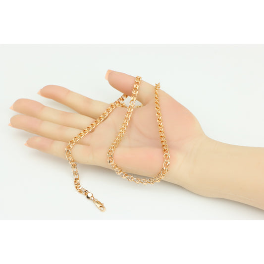 Bold Rose Gold Curb Chain Necklace Polished Statement Piece, XPNL0285 (2029-5)