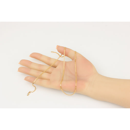 Rose Gold Classic Box Chain Necklace Gold Plated Brass, XPNL0290 (2029-10)