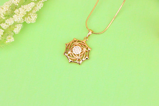 Rose Gold Geometric Pendant with CZ Center Stylish Charm, XPPT1441 (2136-5)