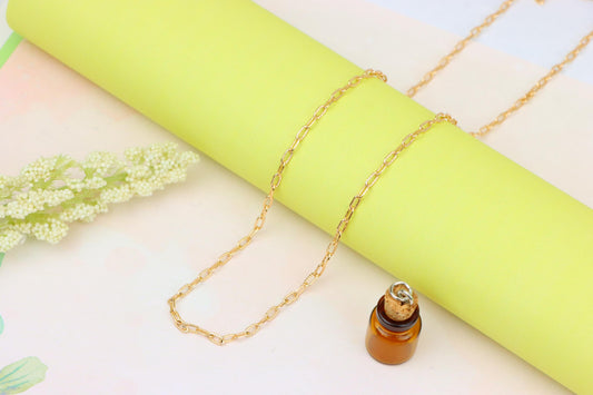 Textured Link Chain Rose Gold Necklace with Lobster Clasp, XPNL1901 (2161-4)