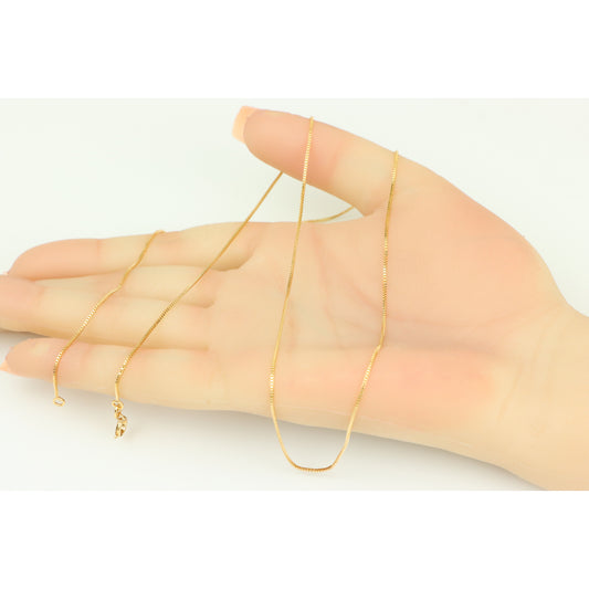 Sleek Rose Gold Box Chain Necklace Minimalist Style, XPNL0296 (2030-6)