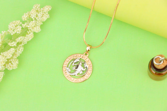 Rose Gold Cancer Zodiac Pendant with Crab Symbol and Sign Circle, XPPT1448 (2136-9)