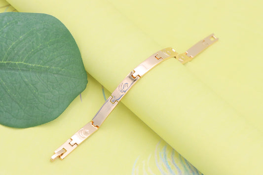 Rose Gold Moon and Star Bracelet in High Polish Link Design, XPBL1144 (2115-3)