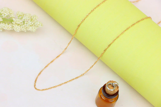 Elegant Rose Gold Chain Necklace in Twisted Rope Design, XPNL1905 (2161-8)