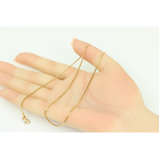 Glossy Rose Gold Box Chain Necklace Minimal Design, XPNL0298 (2030-8)