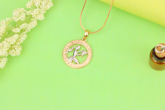Rose Gold Virgo Zodiac Pendant with Elegant Symbol and Fine Detail, XPPT1450 (2136-9)