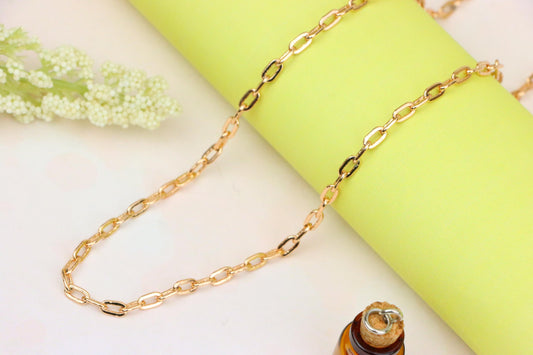 Chunky Oval Link Rose Gold Necklace in High Quality Brass, XPNL1906 (2161-9)