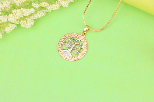 Rose Gold Libra Zodiac Pendant with Delicate Scales Symbol Design, XPPT1451 (2136-9)