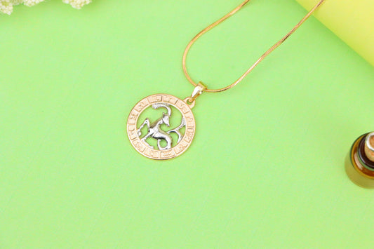 Rose Gold Capricorn Zodiac Pendant with Elegant Goat Symbol Design, XPPT1452 (2136-9)