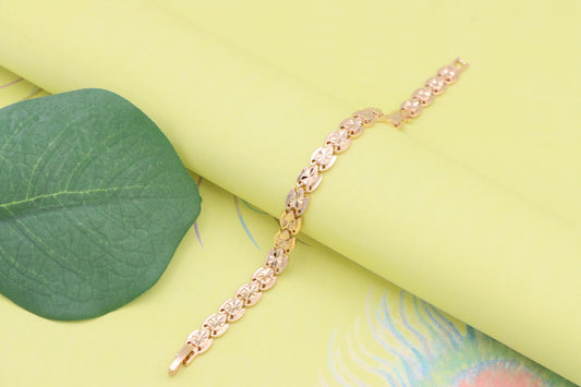 Rose Gold Bracelet with Etched Disc Pattern in Elegant Finish, XPBL1148 (2115-7)