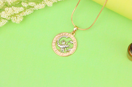 Rose Gold Scorpio Zodiac Pendant with Intricate Scorpion Design, XPPT1454 (2136-9)
