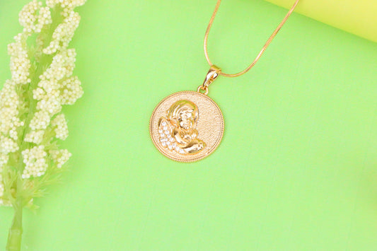 Rose Gold Angel Baby Pendant with Crystal Accent Details, XPPT1457 (2136-10)