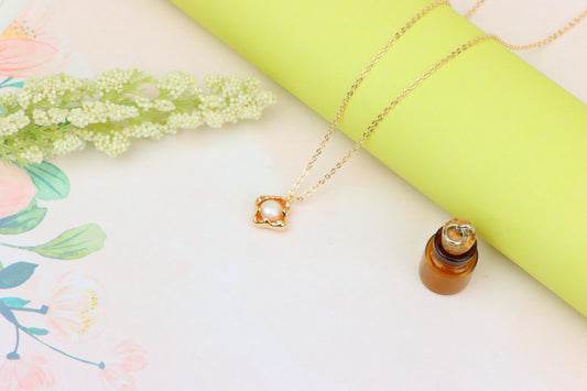 Elegant Rose Gold Pearl Pendant Necklace for Women, XPNL1912 (2162-5)
