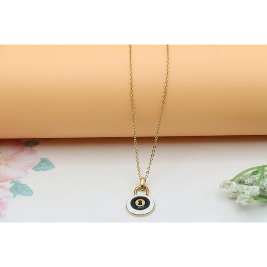 Gold Plated Black Evil Eye Pendant Necklace, XPNL0308 (2031-8)