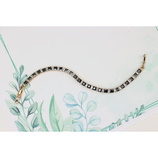 Chic Black &amp; White Crystal Rose Gold Bracelet, XPBL0766 (2077-5)