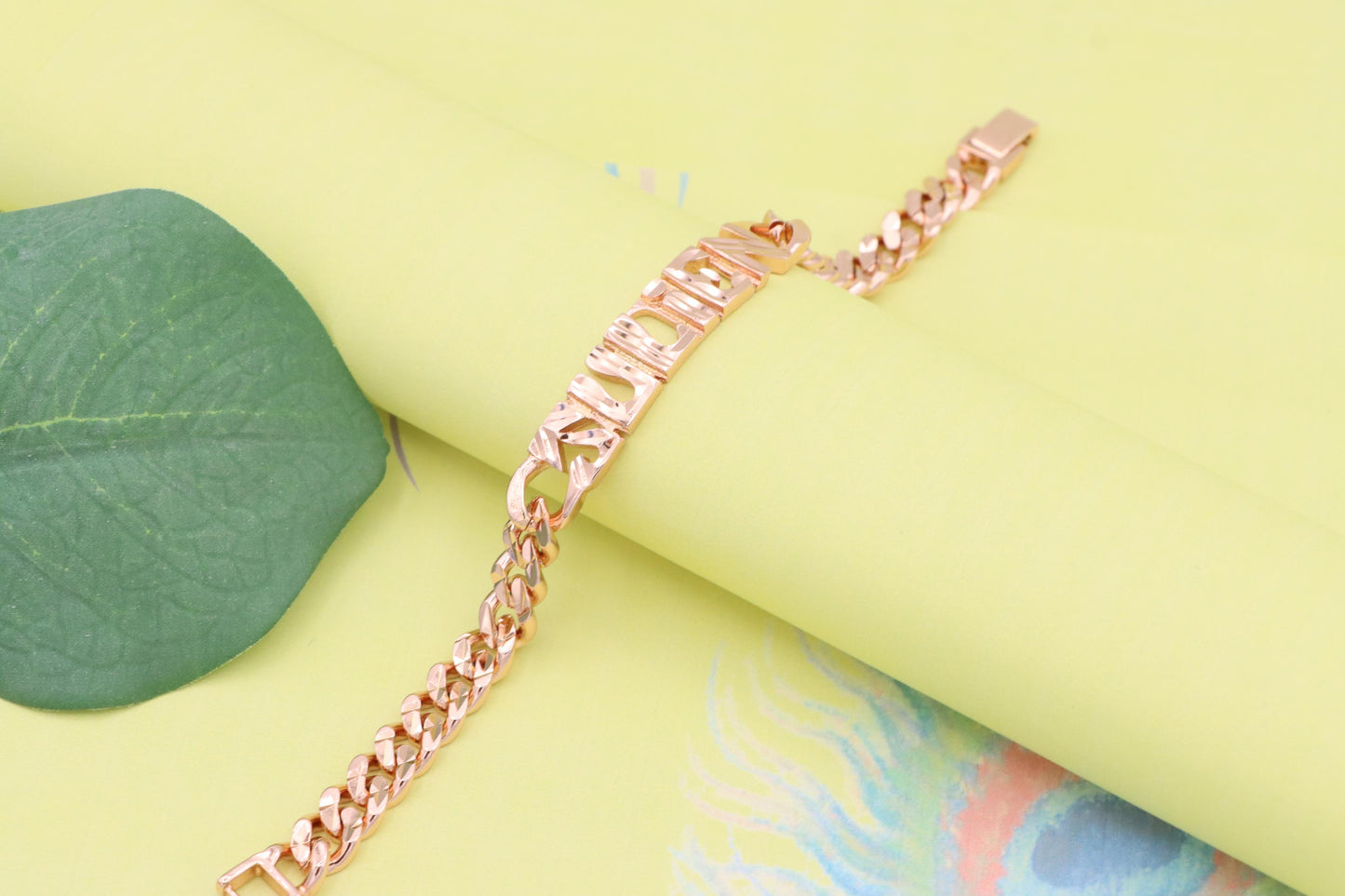 Rose Gold Designer Bracelet with "Sudien" Text Detailing, XPBL1155 (2116-4)