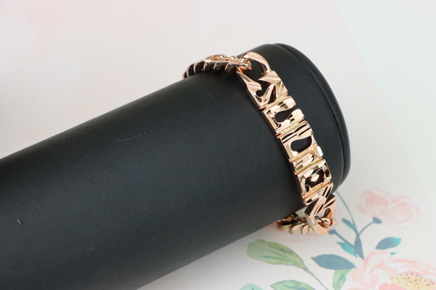 Rose Gold Designer Bracelet with "Sudien" Text Detailing, XPBL1155 (2116-4)