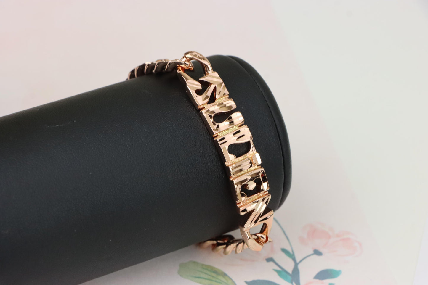 Rose Gold Designer Bracelet with "Sudien" Text Detailing, XPBL1155 (2116-4)