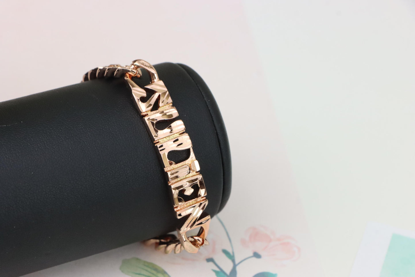 Rose Gold Designer Bracelet with "Sudien" Text Detailing, XPBL1155 (2116-4)