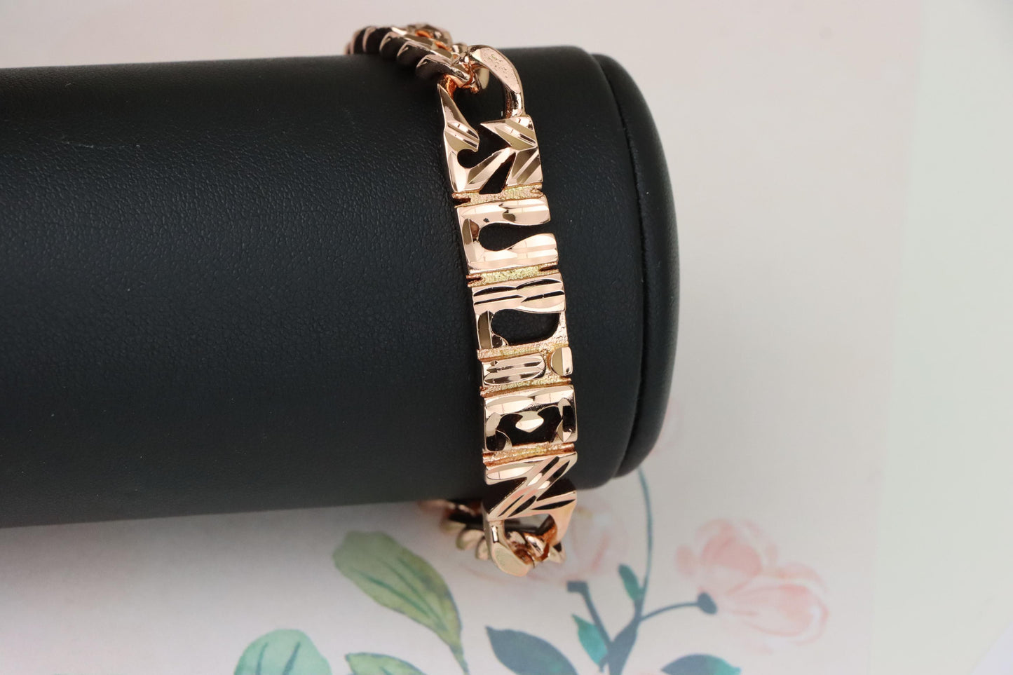 Rose Gold Designer Bracelet with "Sudien" Text Detailing, XPBL1155 (2116-4)