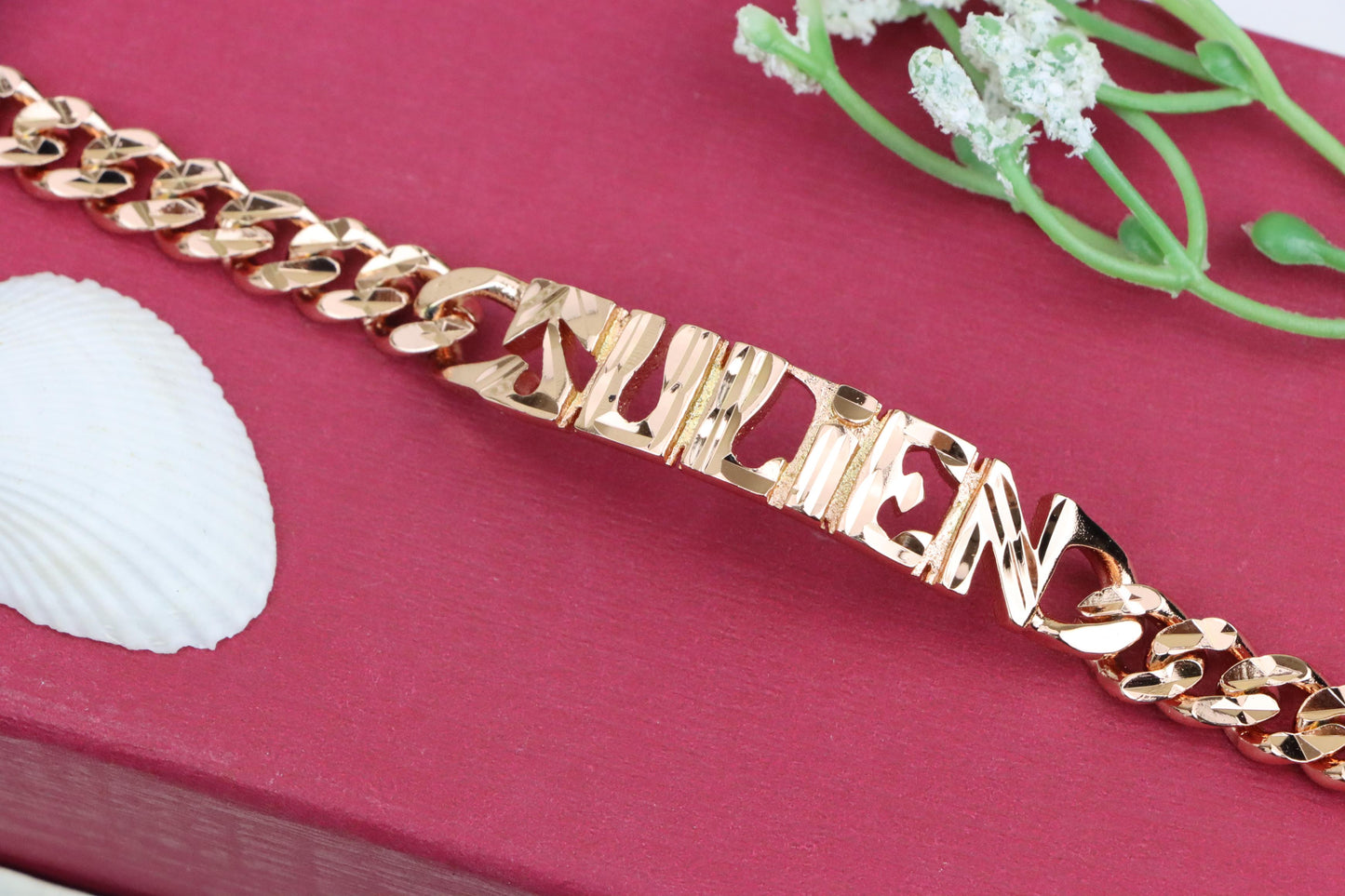 Rose Gold Designer Bracelet with "Sudien" Text Detailing, XPBL1155 (2116-4)