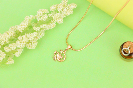 Rose Gold Scorpio Pendant in Gold Plated Brass Zodiac Charm, XPPT1465 (2137-2)