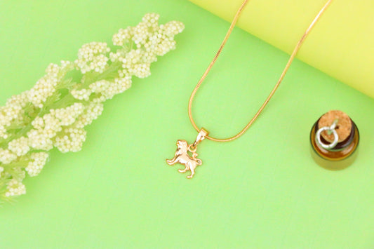 Leo Zodiac Pendant in Rose Gold Plated Brass Lion Charm, XPPT1466 (2137-2)