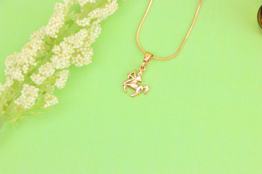 Sagittarius Archer Rose Gold Pendant Zodiac Charm Jewelry, XPPT1470 (2137-2)