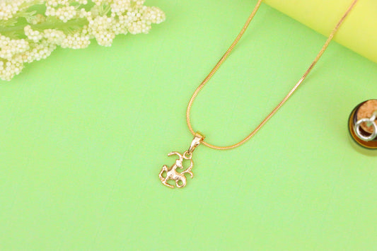 Capricorn Zodiac Rose Gold Pendant Elegant Charm, XPPT1471 (2137-2)
