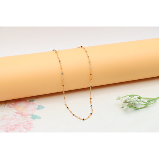 Rose Gold Beaded Chain Necklace in Elegant Minimal Style, XPNL0320 (2032-10)