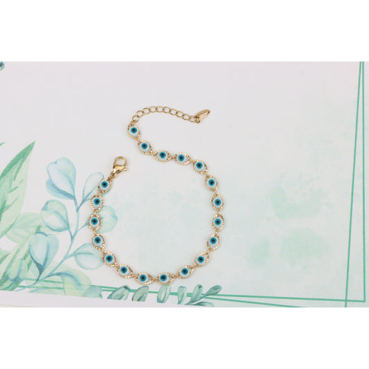Delicate Rose Gold Evil Eye Bracelet, XPBL0780 (2078-9)