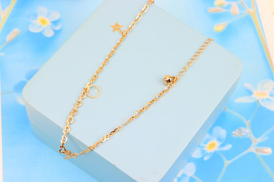 Rose Gold Anklet with Star Charm, XPAL1033 (2104-2)