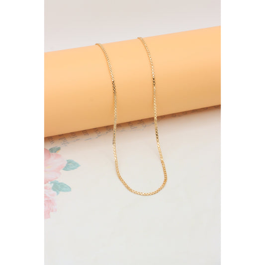 Rose Gold Flat Box Chain Necklace in Brass, XPNL0325 (2033-5)