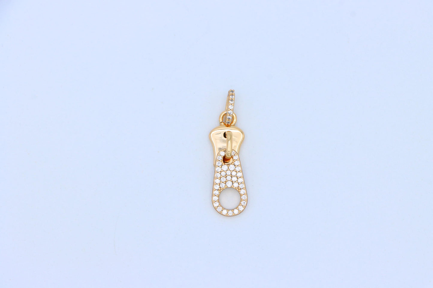 Stylish Rose Gold Zipper Shape Pendant with Sparkling Stones, XPPT1477 (2137-6)