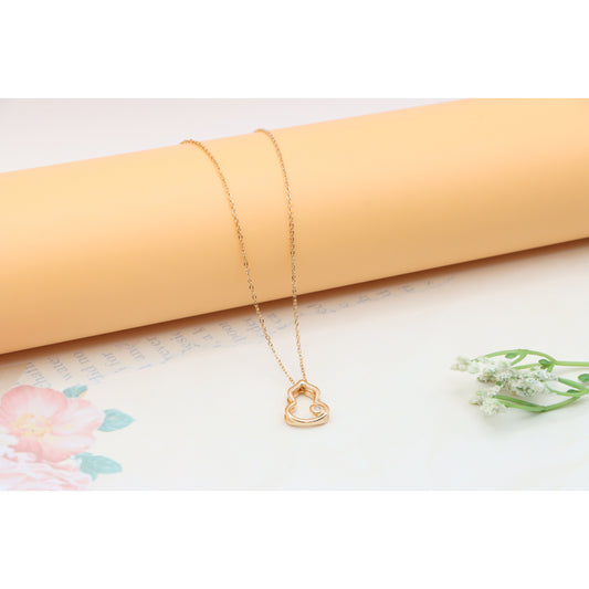 Rose Gold Heart Pendant Necklace with Adjustable Chain, XPNL0329 (2033-9)