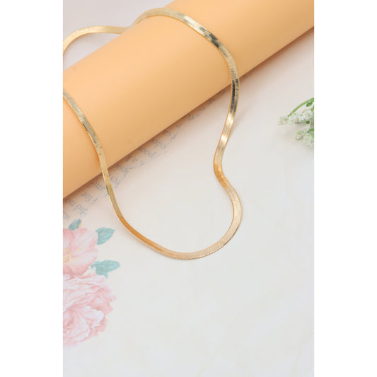 Elegant Rose Gold Herringbone Chain Necklace, XPNL0330 (2033-10)
