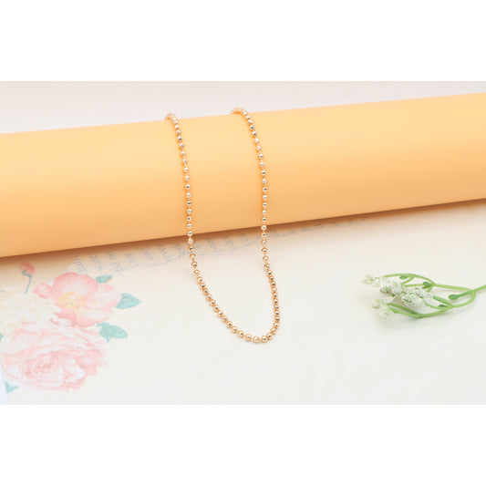 Elegant Rose Gold Ball Chain Necklace High Polish Finish, XPNL0334 (2034-4)