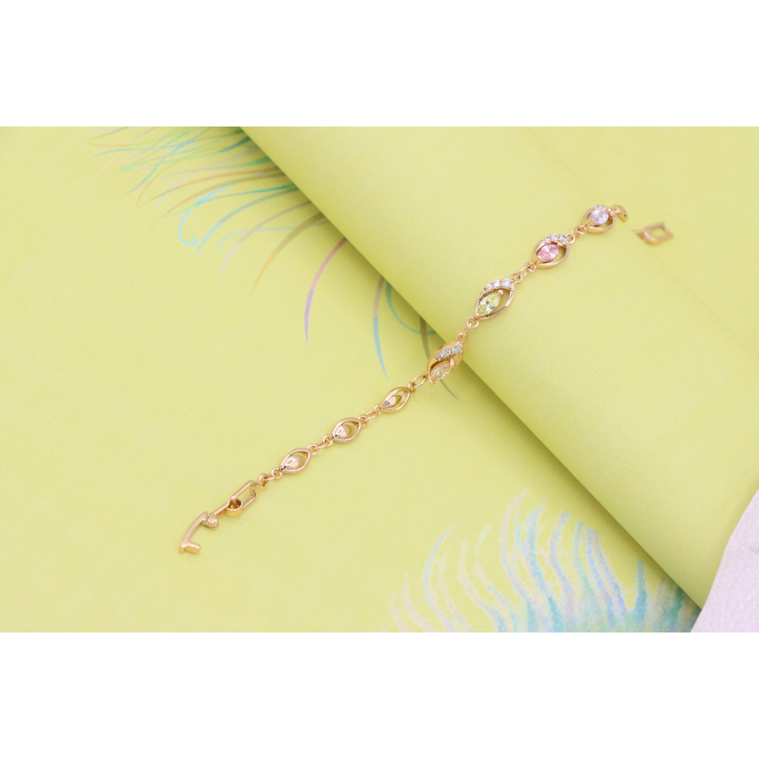 Rose Gold Bracelet with Multicolor Stones and Crystals, XPBL0789 (2079-8)