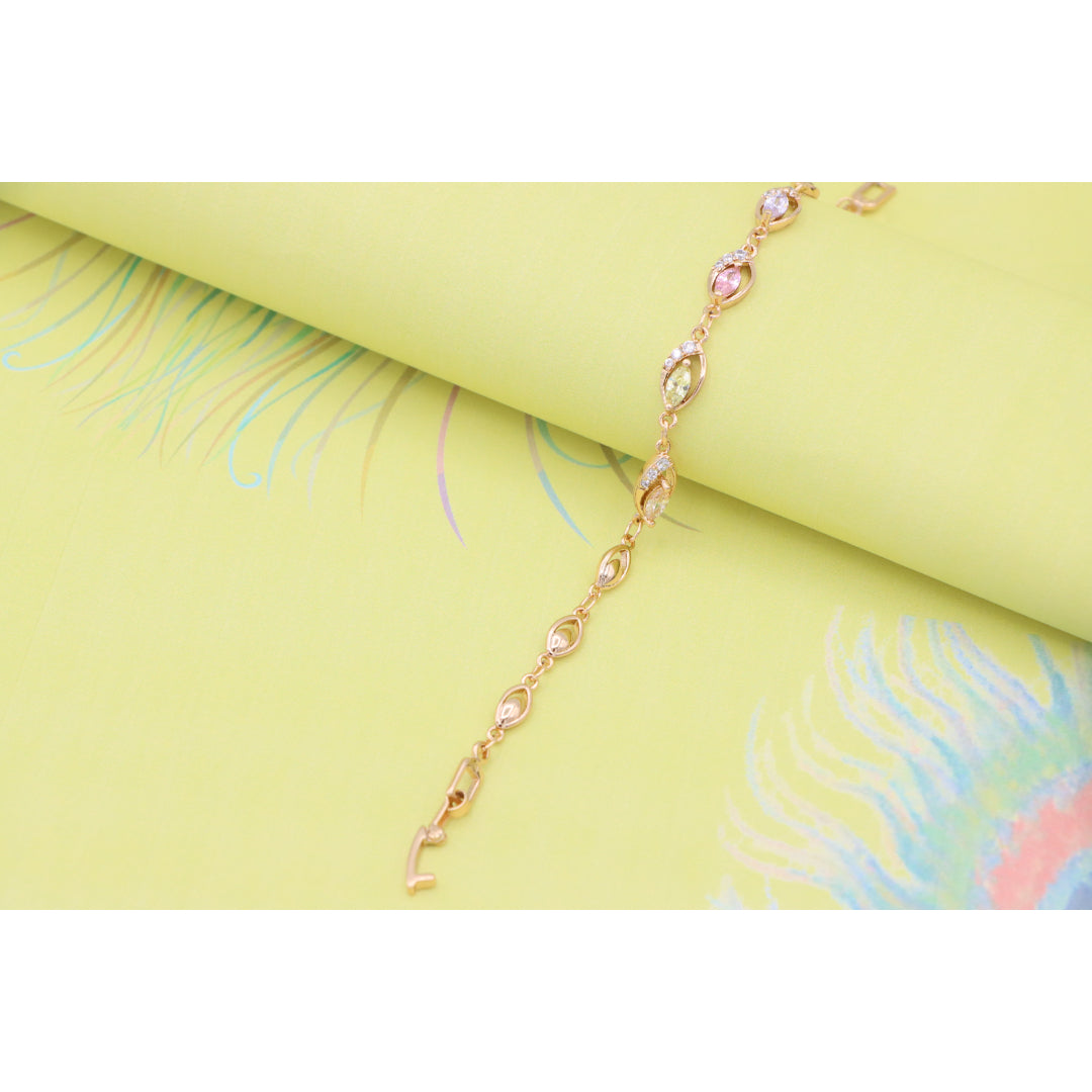 Rose Gold Bracelet with Multicolor Stones and Crystals, XPBL0789 (2079-8)
