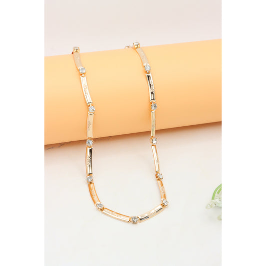 Elegant Rose Gold Necklace with Sparkling Stones, XPNL0339 (2034-9)