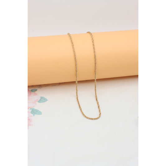 Elegant Twisted Rose Gold Necklace Gold Plated Brass, XPNL0340 (2034-10)