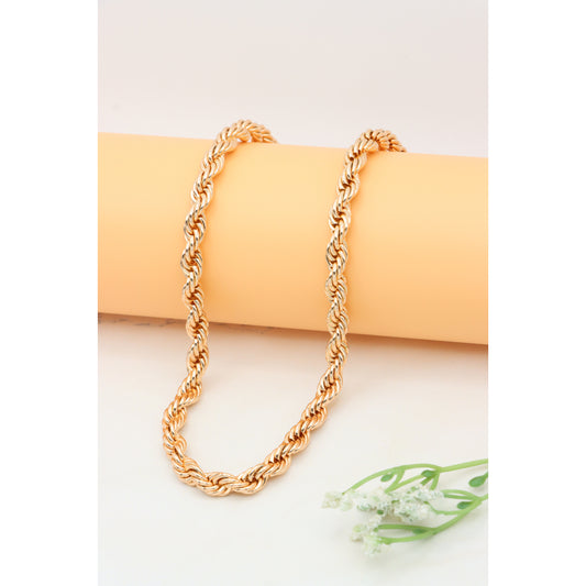 Bold Rope Design Rose Gold Necklace for Stylish Look, XPNL0342 (2035-2)