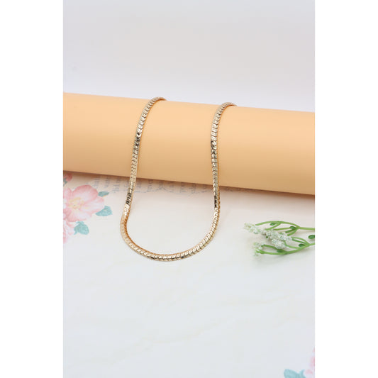 Rose Gold Flat Chain Necklace,Gold Plated High Quality Brass, XPNL0346 (2035-6)