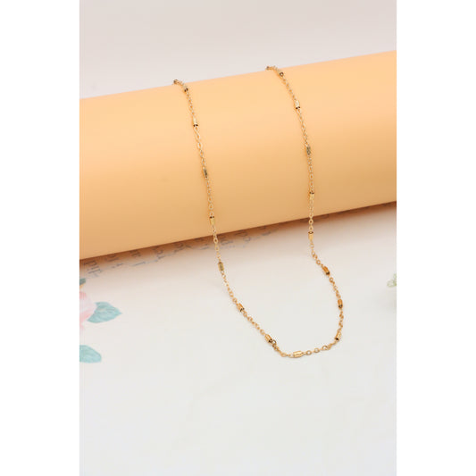 Elegant Rose Gold Brass Necklace with Subtle Textured Detailing, XPNL0351 (2036-1)