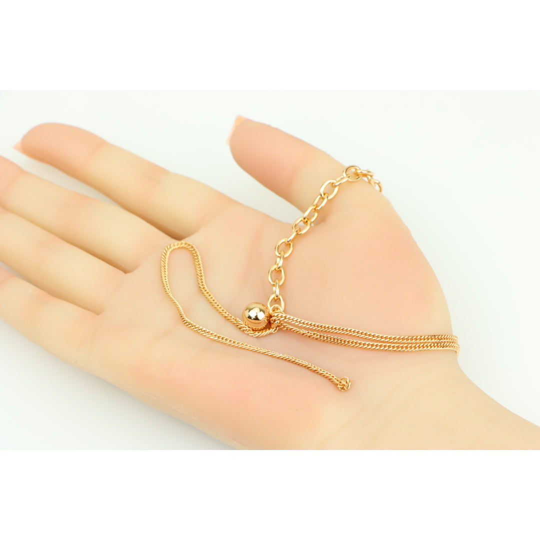 Layered Rose Gold Necklace with Bold Link and Sleek Chain Design, XPNL0352 (2036-2)