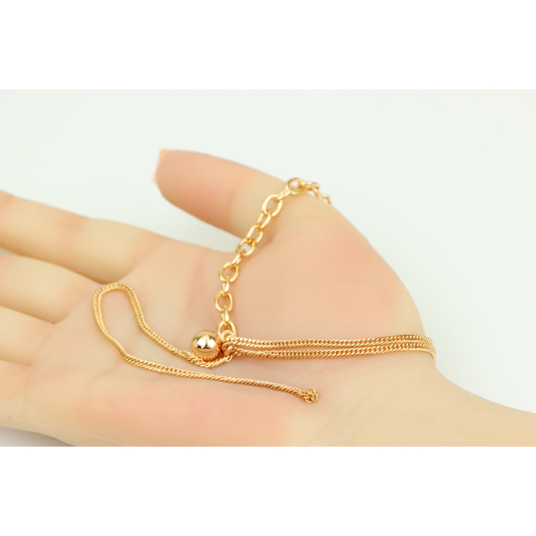 Layered Rose Gold Necklace with Bold Link and Sleek Chain Design, XPNL0352 (2036-2)