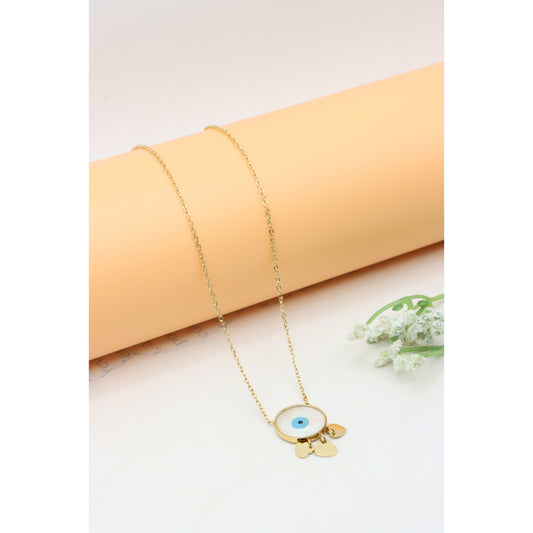 Elegant Yellow Gold Evil Eye Pendant Necklace, XPNL0354 (2036-4)